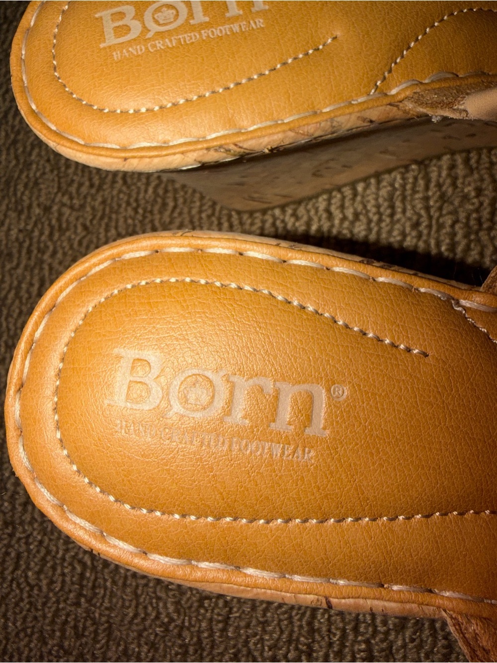 Born, Arie Natural Full Grain Leather Platform Wedge Sandals - Picture 6 of 9